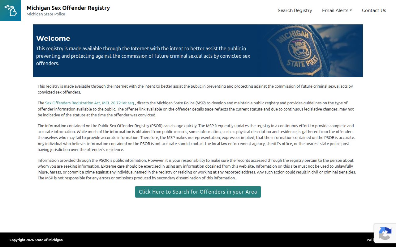 Michigan registry search as a separate Ontonagon County released photo channel